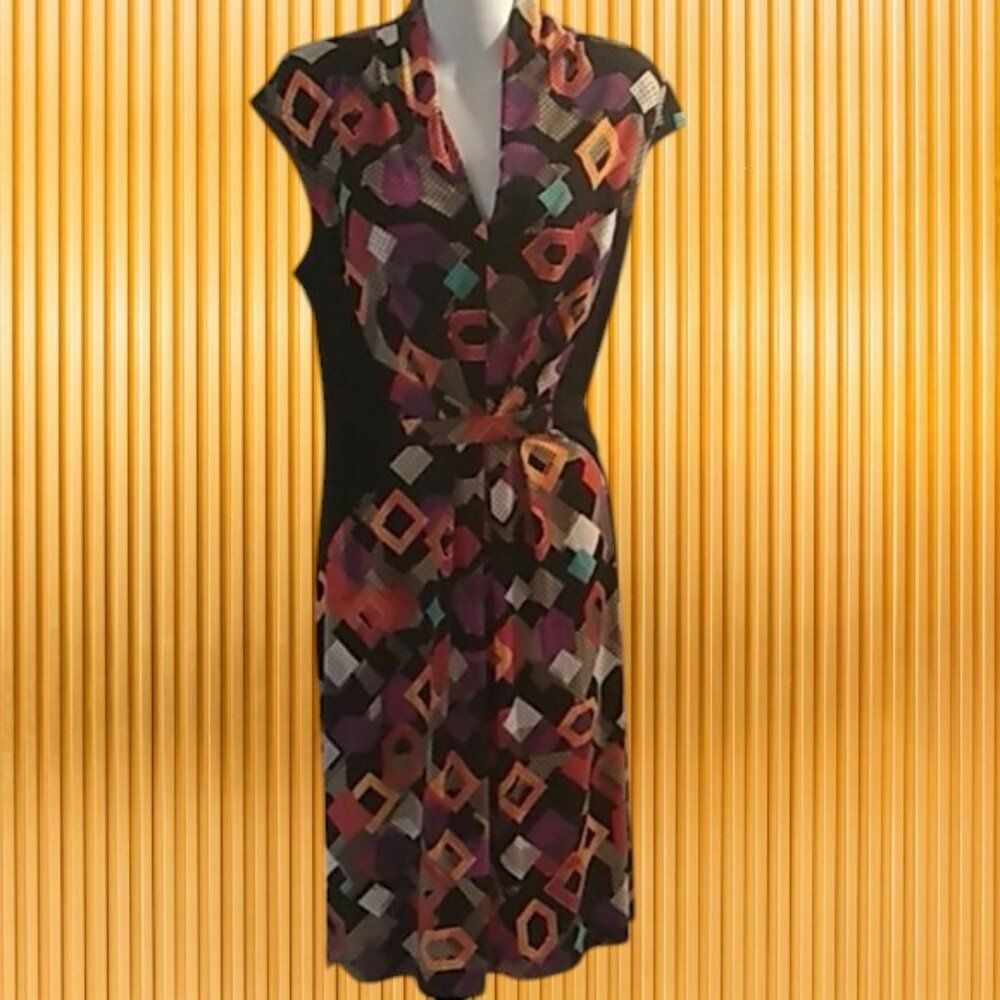 London Times Unique Cubism Is Back! Dress Gorgeous Size 12